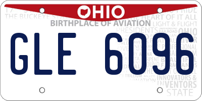 OH license plate GLE6096