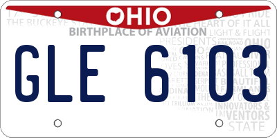 OH license plate GLE6103