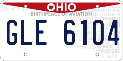 OH license plate GLE6104