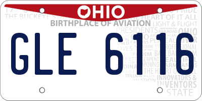 OH license plate GLE6116