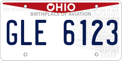OH license plate GLE6123