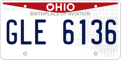 OH license plate GLE6136