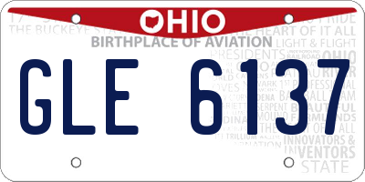 OH license plate GLE6137