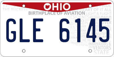 OH license plate GLE6145
