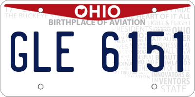 OH license plate GLE6151