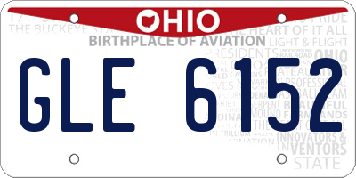 OH license plate GLE6152