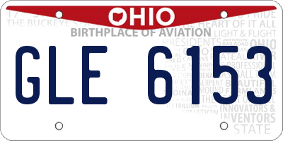 OH license plate GLE6153
