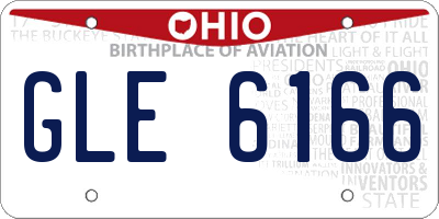 OH license plate GLE6166