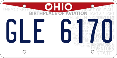 OH license plate GLE6170