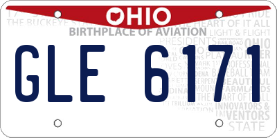 OH license plate GLE6171