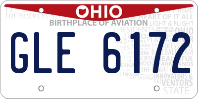 OH license plate GLE6172