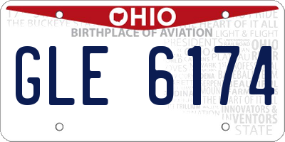 OH license plate GLE6174