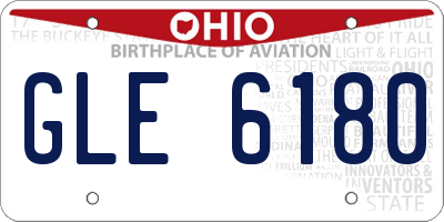 OH license plate GLE6180