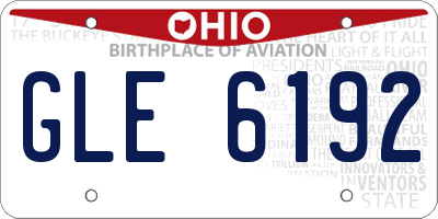 OH license plate GLE6192
