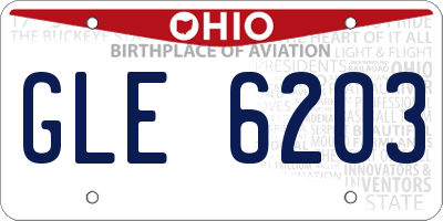 OH license plate GLE6203
