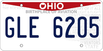 OH license plate GLE6205