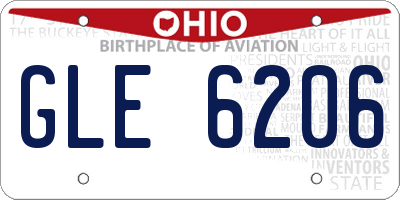 OH license plate GLE6206