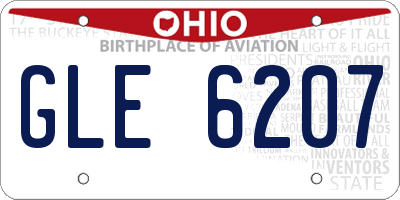 OH license plate GLE6207