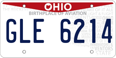 OH license plate GLE6214