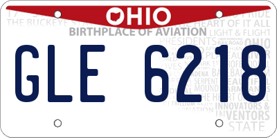 OH license plate GLE6218