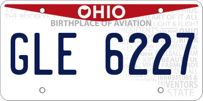 OH license plate GLE6227