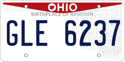 OH license plate GLE6237