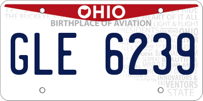 OH license plate GLE6239