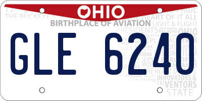 OH license plate GLE6240