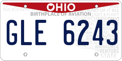 OH license plate GLE6243