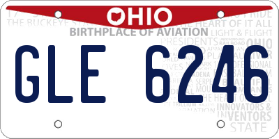 OH license plate GLE6246