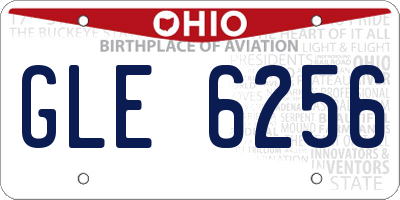 OH license plate GLE6256