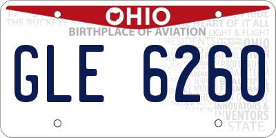 OH license plate GLE6260