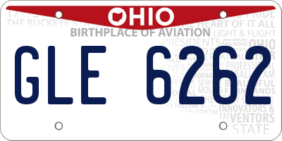 OH license plate GLE6262