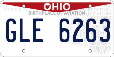 OH license plate GLE6263