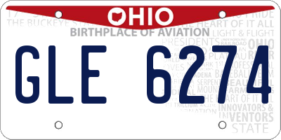 OH license plate GLE6274