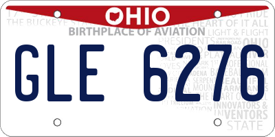 OH license plate GLE6276