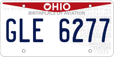 OH license plate GLE6277