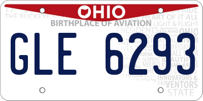 OH license plate GLE6293