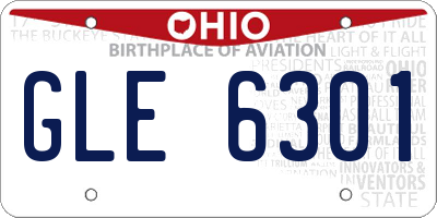 OH license plate GLE6301