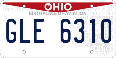 OH license plate GLE6310