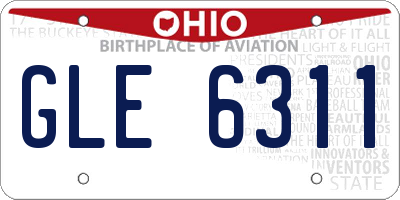 OH license plate GLE6311