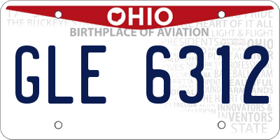 OH license plate GLE6312