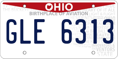 OH license plate GLE6313