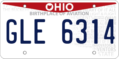 OH license plate GLE6314