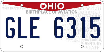 OH license plate GLE6315