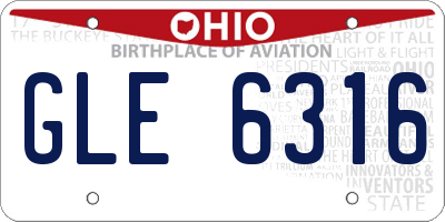 OH license plate GLE6316