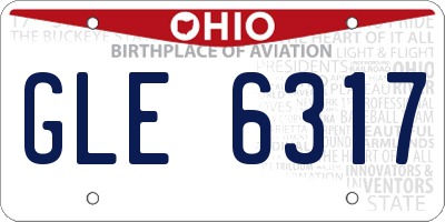 OH license plate GLE6317