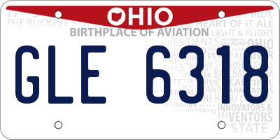 OH license plate GLE6318