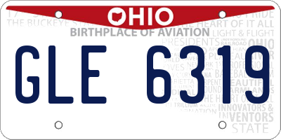 OH license plate GLE6319