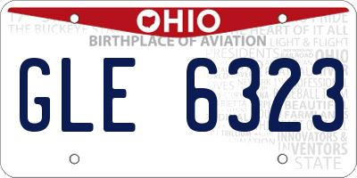 OH license plate GLE6323